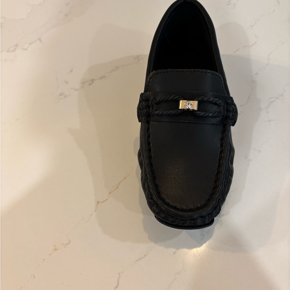 Black Loafer with Gold Accent
